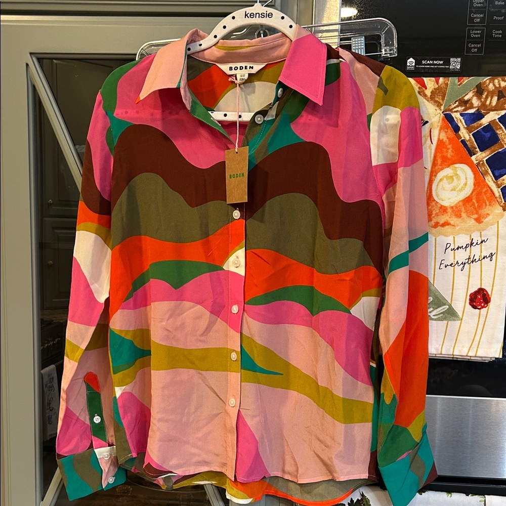 Boden Multicolor Silk Sara Blouse NWT 2P